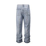 fashion loose streetwear denim jeans new casual wide legs straight jean pants hip hop tassel joggers baggy jeans men clothing unique joggers style 427
