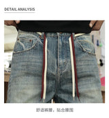 mens american streetwear fashion loose casual hip hop vintage denim baggy jeans pants man wide leg trousers y2k jeans men unique jeans style 2314