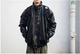 japanese street motorcycle set men thickened stand collar hip hop leather jacket harajuku casual pants 2 pcs bomber suit 2023 unique default style 4903