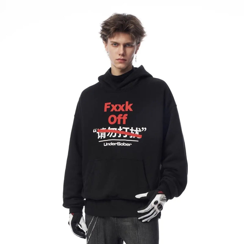 Autumn Winter Haha European and American Ins Spoof Hooded Sweatshirt Men's Design High-end Y2K Loose Niche Thickened Hoodie Top