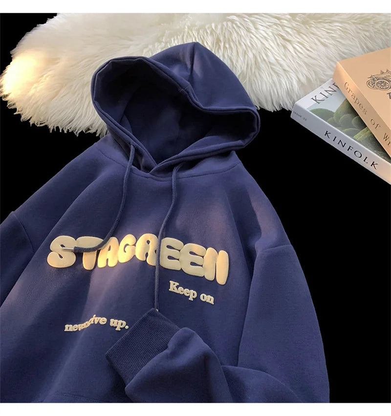 2024 New Letter Printed Hoodies For Men and Women Autumn Y2K Streetwear Hooded Sweatshirts Fleece Vintage Fashion Pocket Hoody