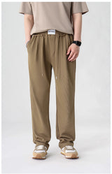 mens pants casual elastic waist drawstring straight trousers streetwear new fashion traf homme pants unique default style 3284