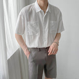 2023 Summer New Fashion Simple Style Loose Short-sleeved Fashion Shirts Men Tops Trendy All-match Short-sleeved BoutiqueClothing