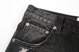 retro black blue straight oversized washed torn jeans solid color ripped jeans baggy hip hop destroyed men wide leg jeans pant unique jeans style 4823