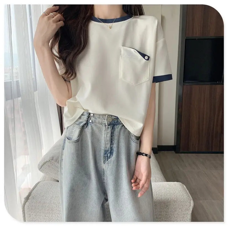 Harajuku Melting smiley – Summer New Fashion Versatile Niche Design Contrasting Color