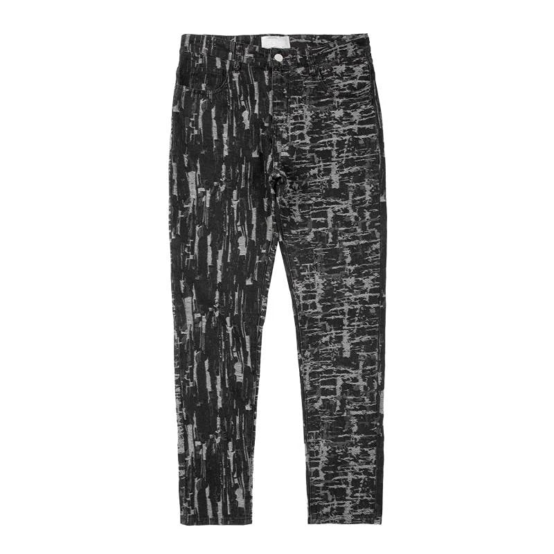 harajuku irregular scratched ripped holes denim jeans men zipper jeans hip hop streetwear new casual slim fit joggers jean pants casual joggers
