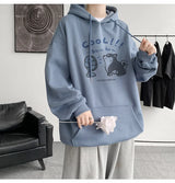 Cool Cartoon Cat Graphic Print Hoodies For Men Y2K Streetwear Clothes