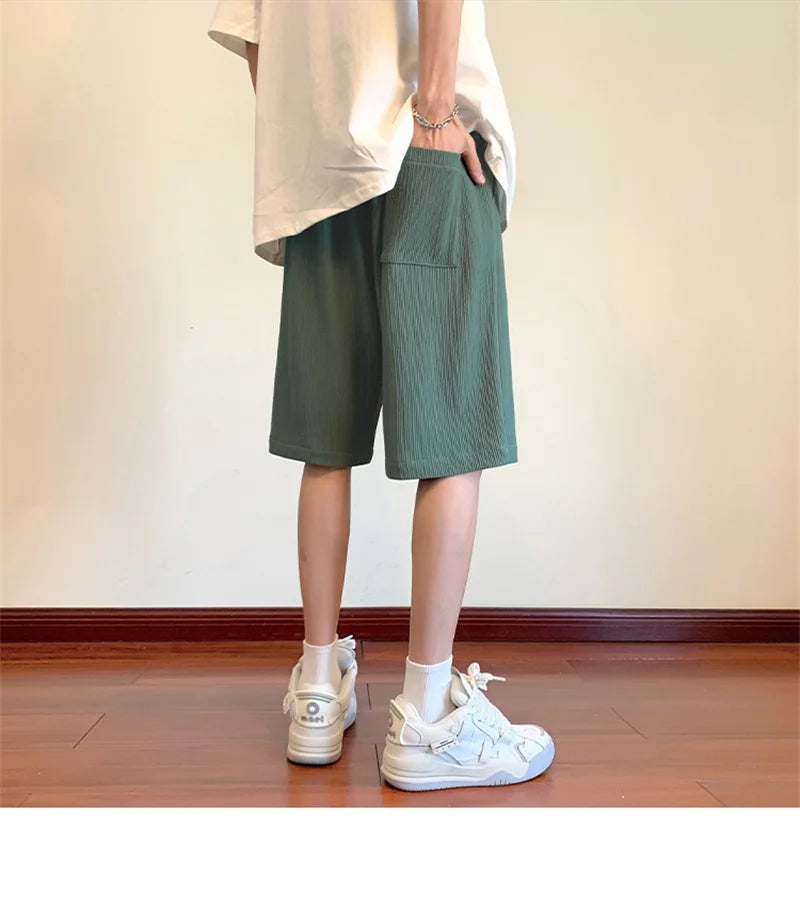 summer running baggy y2k shorts for men casual gym sport short pants threaded solid drawstring basketball bermuda masculina unique shorts style 3539