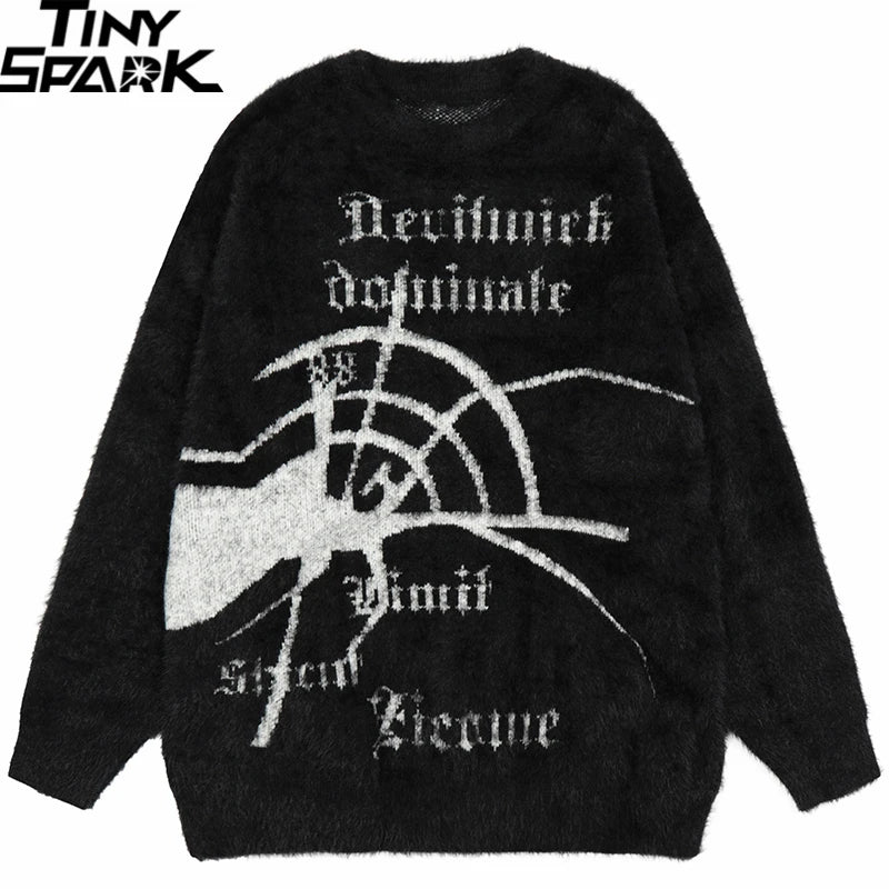 grunge oversized flame jumper built for warmth and edge, essential for winter street style, men’s streetwear clothing piece f