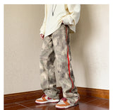 2023 outdoor side zipper camouflage baggy men cargo tracksuit pants overalls hip hop women sport long trousers spodnie dresowe unique cargo style 4241