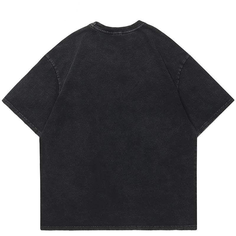 Sadcore Streetwear top – Vintage Punk Men Oversize Tshirt Streetwear Hiphop Abstract