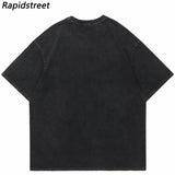 Sadcore Streetwear top – Vintage Punk Men Oversize Tshirt Streetwear Hiphop Abstract
