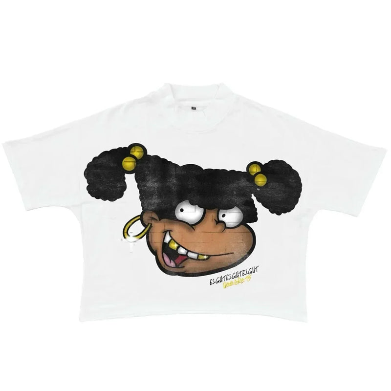 Trapwear Graphic tee – Harajuku Y2K Oversized T Shirt Vintage Girl Graphic T Shirts