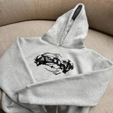 Baggy skater hoodie with faded vintage color palette