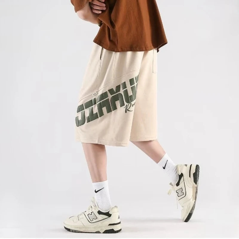 mens sports shorts 3d korean high street fashion mens clothing summer casual black short pants hot selling new products 2023 drawstring street shorts