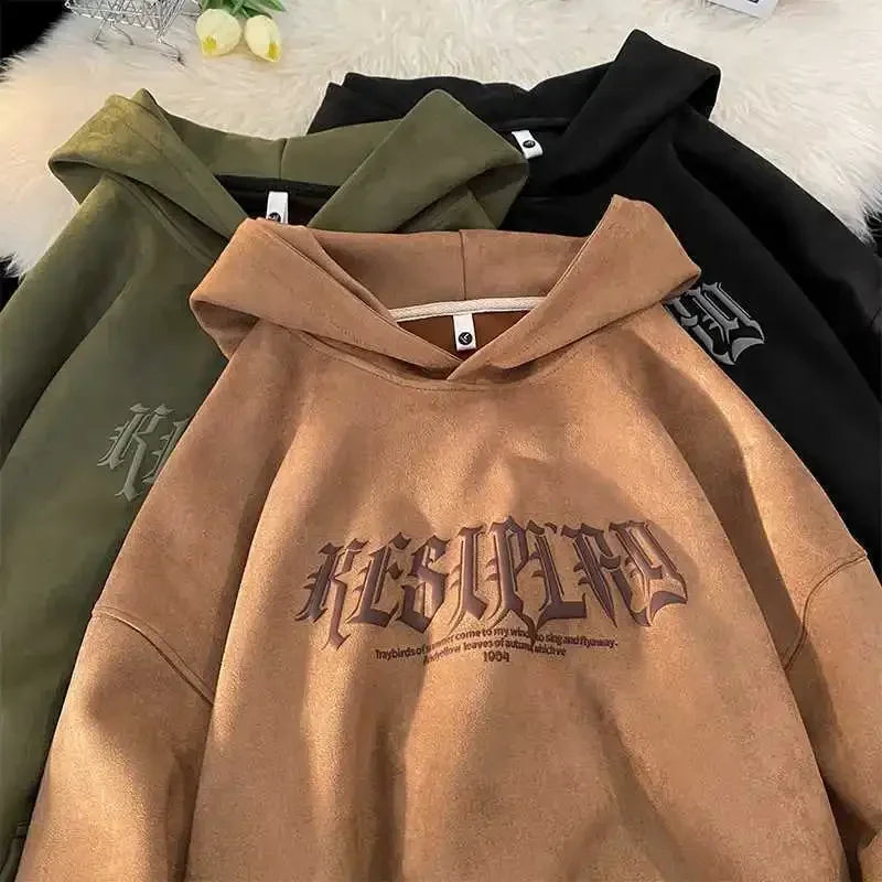 Autumn And Winter Coats For Men American Trendy Brand Loose Suede Swea