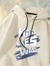 Haste Makes Waste Printed Hoody Man Personality Hip Hop Casual Pullover