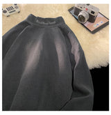 Autumn Winter Warm Classic Long Sleeve Bottoming Shirt Gothic Style Embroidery Design Man Half-high Neck Tops Loose Male Tshirt