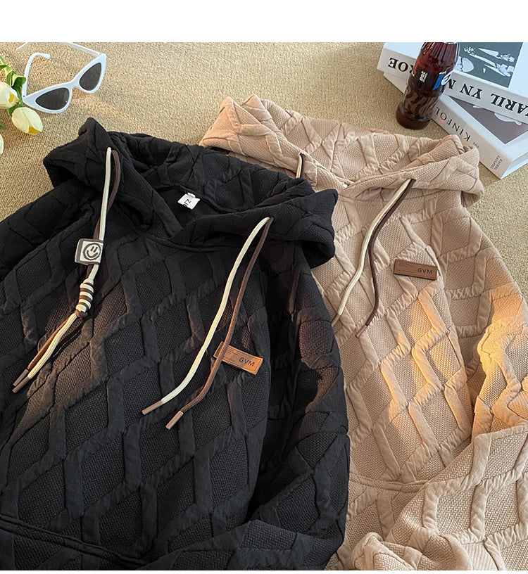 2024 New Mens Hoodie Fashion Korean Casual Loose Hooded Shirt Large Si
