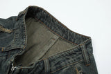 fashion patchwork frayed star denim straight jean pant men casual side pocket y2k trouser unisex hip hop streetwear jeans pants unique jeans style 401