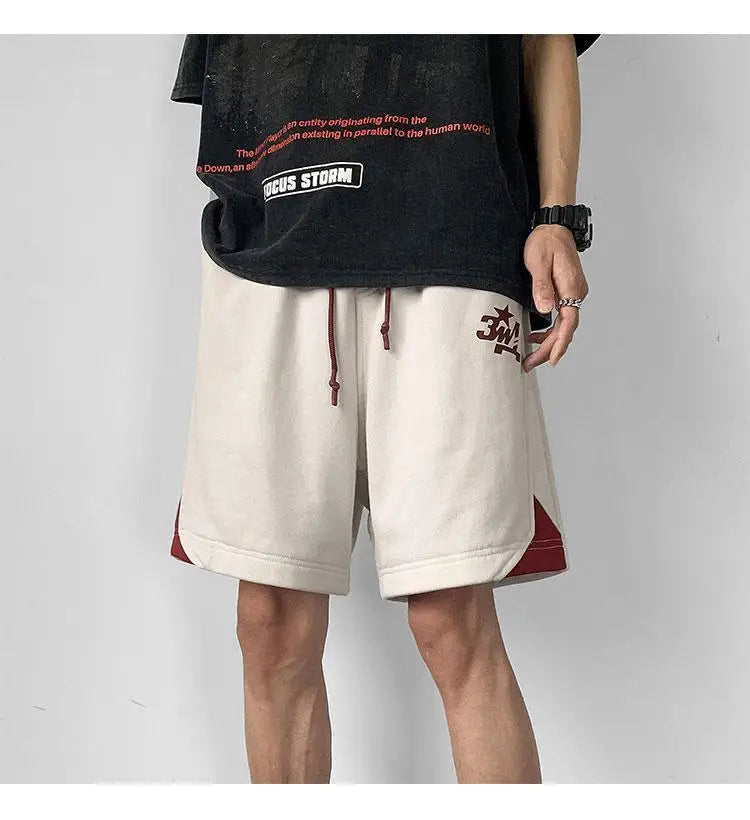 Korean fake two-piece sports basketball shorts men summer American fashion