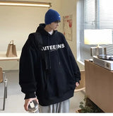 Burgundy Hooded Sweatshirt For Men 2024 Autumn And Winter New Tops Hea