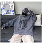 Autumn Korean Personality Street Boys Unisex Round Neck Sweatshirt Trendy American Couple Suede Long-sleeved Shirt Top