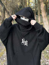 Autumn Ninja Neck Streetwear Hoodies Men Fleece Goth Letter Hip Hop Ho