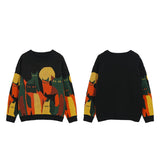 mens streetwear sweater retro vintage cats pattern hip hop knitted sweater pullover 2023 casual cotton sweater unisex clothes - unisex casual winter pullover, urban fashion pullover, oversized streetwear hoodie