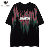 Y2k Chrome logo – Men Short Sleeve T Shirts Thorn Letter Print Tshirt High Str