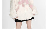 Harajuku Little Wildcat Hoodies Women Bodysuit Black Tie Bowknot Cute