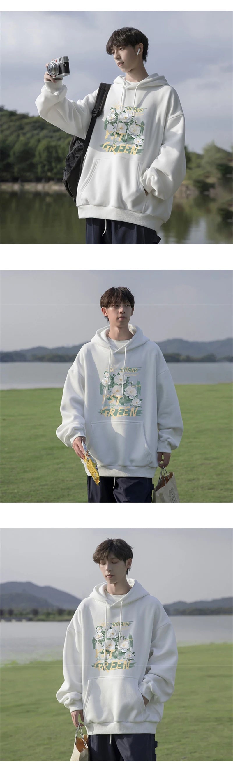 New Floral Oil Painting Art Print Pullover Hoodies Men And Women Casua