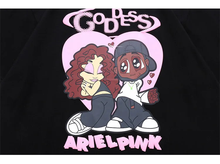 Harajuku Crying angel – Aolamegs Hip Hop T Shirt Men Cartoon Couple Print Streetwear