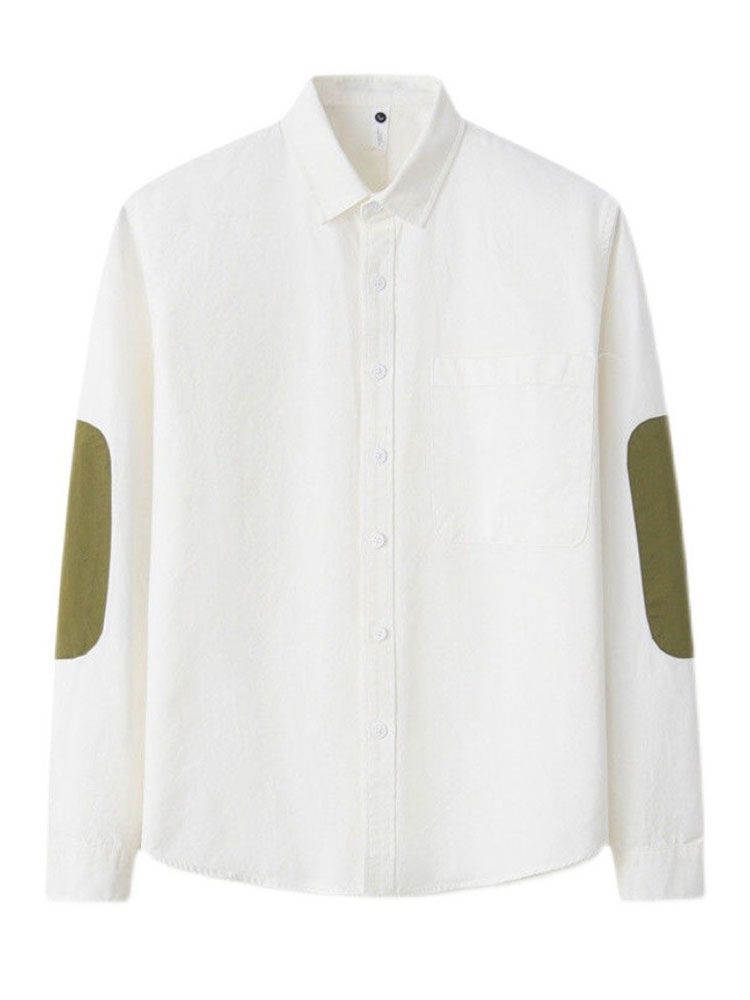 2023 Spring And Autumn New Casual Shirt Men's Splicing Retro Loose Long-sleeved Shirt Boutique Clothing Simple Style