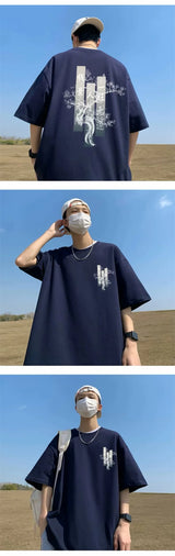 Harajuku Vintage anime – Chinese Style Graphic Short Sleeve T Shirts Mens Fashion