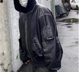 Graffiti bomber parka windbreaker hooded zip-up