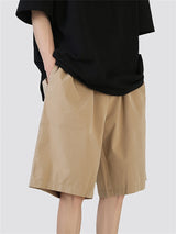 summer mens solid color straight shorts 2024 casual y2k wide leg short pants casual streetwear sweat baggy bermudas hombre unique shorts style 3337