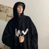 Fashionable Korean personality simple printed hooded sweatshirt for men autumn street Y2K new niche Japanese style boys' hoodie