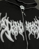 European And American New Dark Style Letter Printed Zipper Hoodie Men