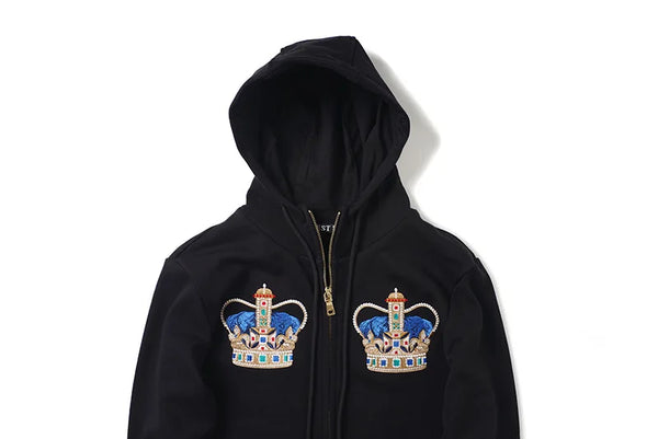 New 2022 Men Classic Embroidery Crown Hoodies Hoody Hooded Sweatshirts