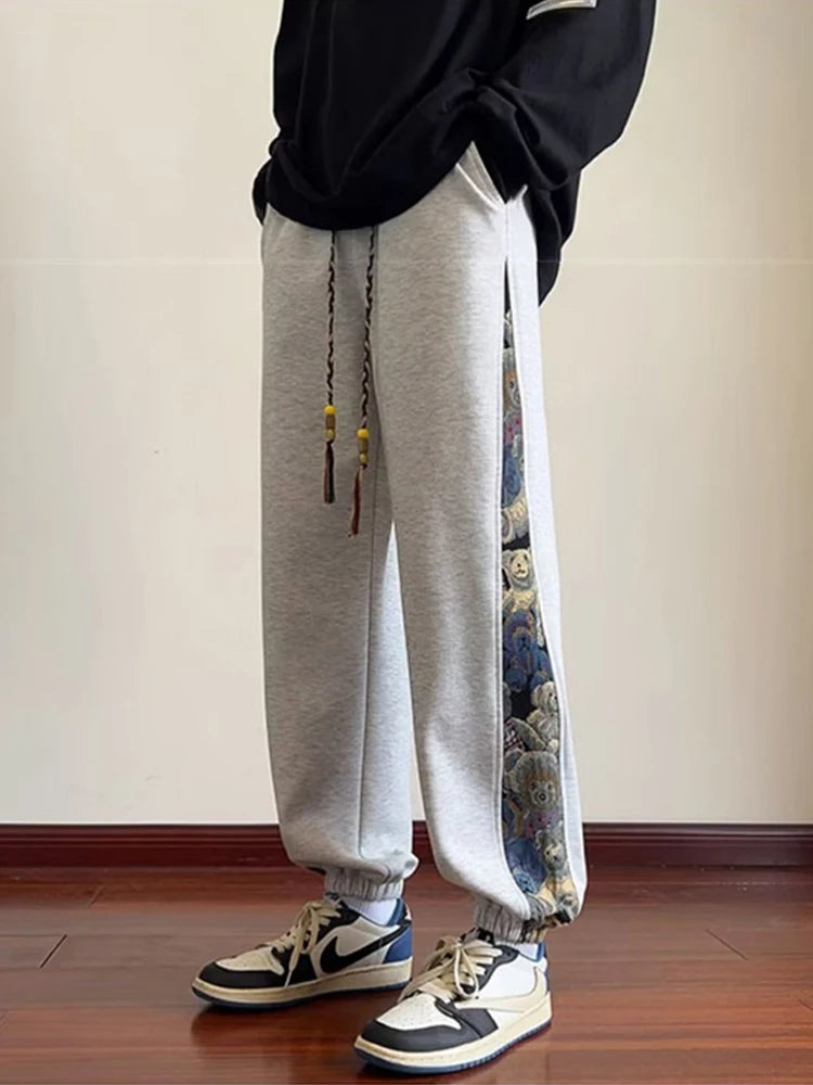 hip hop fashion anime printed sweatpants for men autumn casual corduroy baggy joggers pantalones hombre y2k streetwear trousers unique joggers style 200