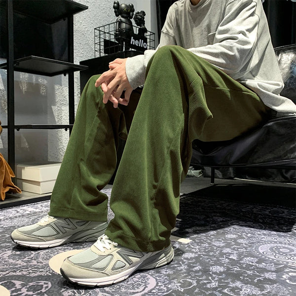autumn corduroy pants men retro casual pants men streetwear hip hop loose straight pants mens vintage trousers large size minimalist street pants
