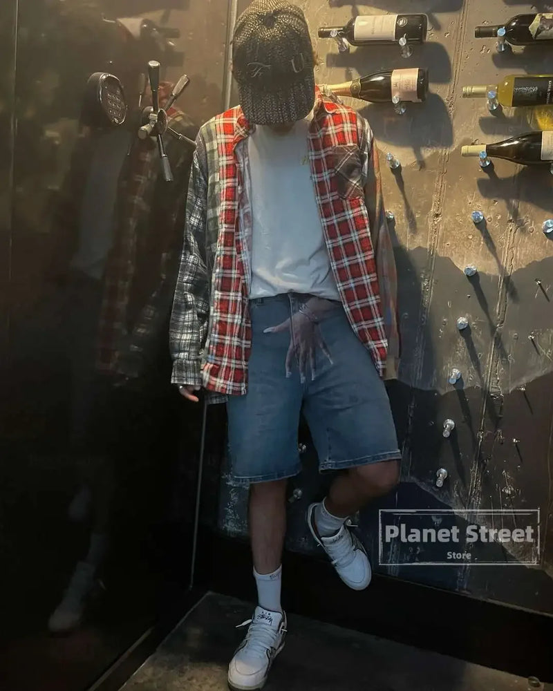 harajuku y2k short baggy jeans palm print graphic pants men fashionstyle denim streetwear gothic sweatpants shorts men clothing unique joggers style 5561