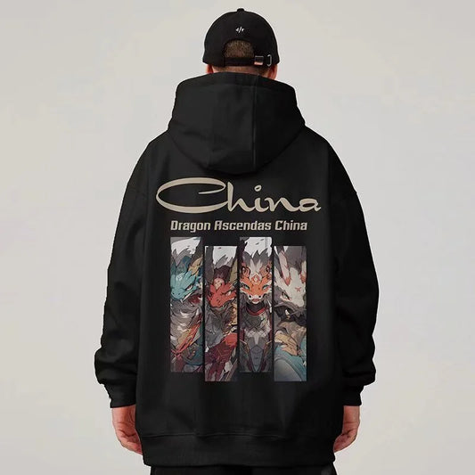 Dragon Ascendas China Graphic Sweatshirts Hombre Hip Hop Fashion Hoodie