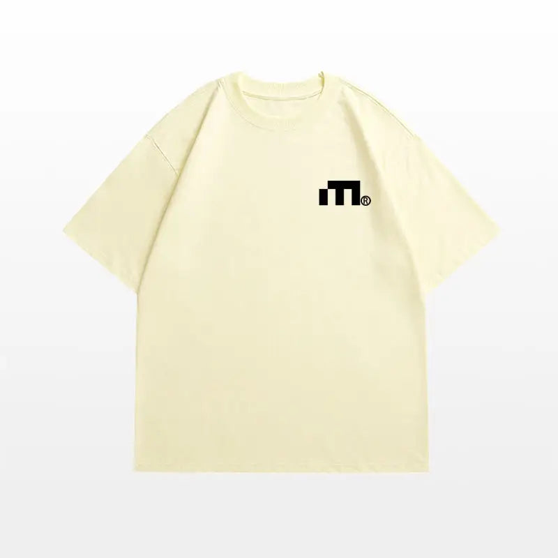 Skatercore Chrome print – Hip Hop Street Personality Letter Print Round Neck Short