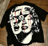 Skatercore Streetwear top – 2024 Summer American High Street Portrait Print Oversized Sh