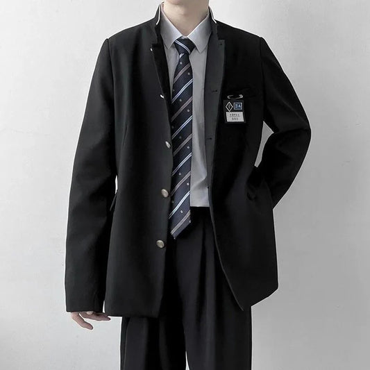 Student Uniform Jacket 2024 New Spring College Style School Uniform Stand Collar Blazer