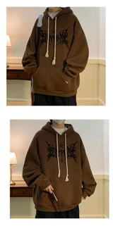 American Goth Printed Mens Pullover Hoodies Hip Hop Fashion Oversized