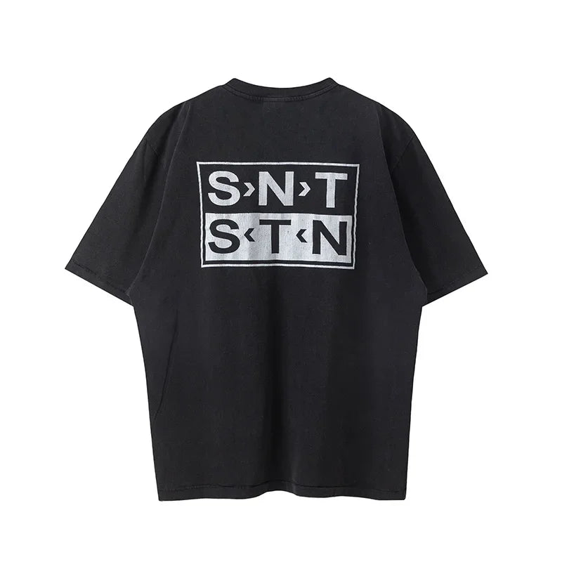 Y2K Graphic Tee – 2024 High Quality Saint Letter Print Casual Short Sleeve Men – Urban Streetwear for Men & Women