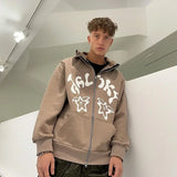 Autumn And Winter Funny Star Pattern Harajuku Hooded Coat 2024 Y2K Str